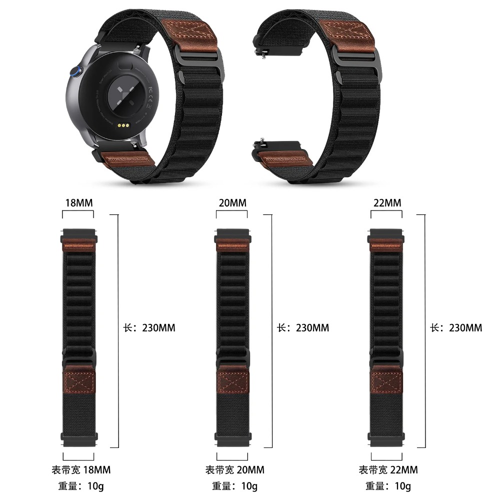 18/20/22mm Nylon+Leather Strap - Runners Gear ulasan dan harga
