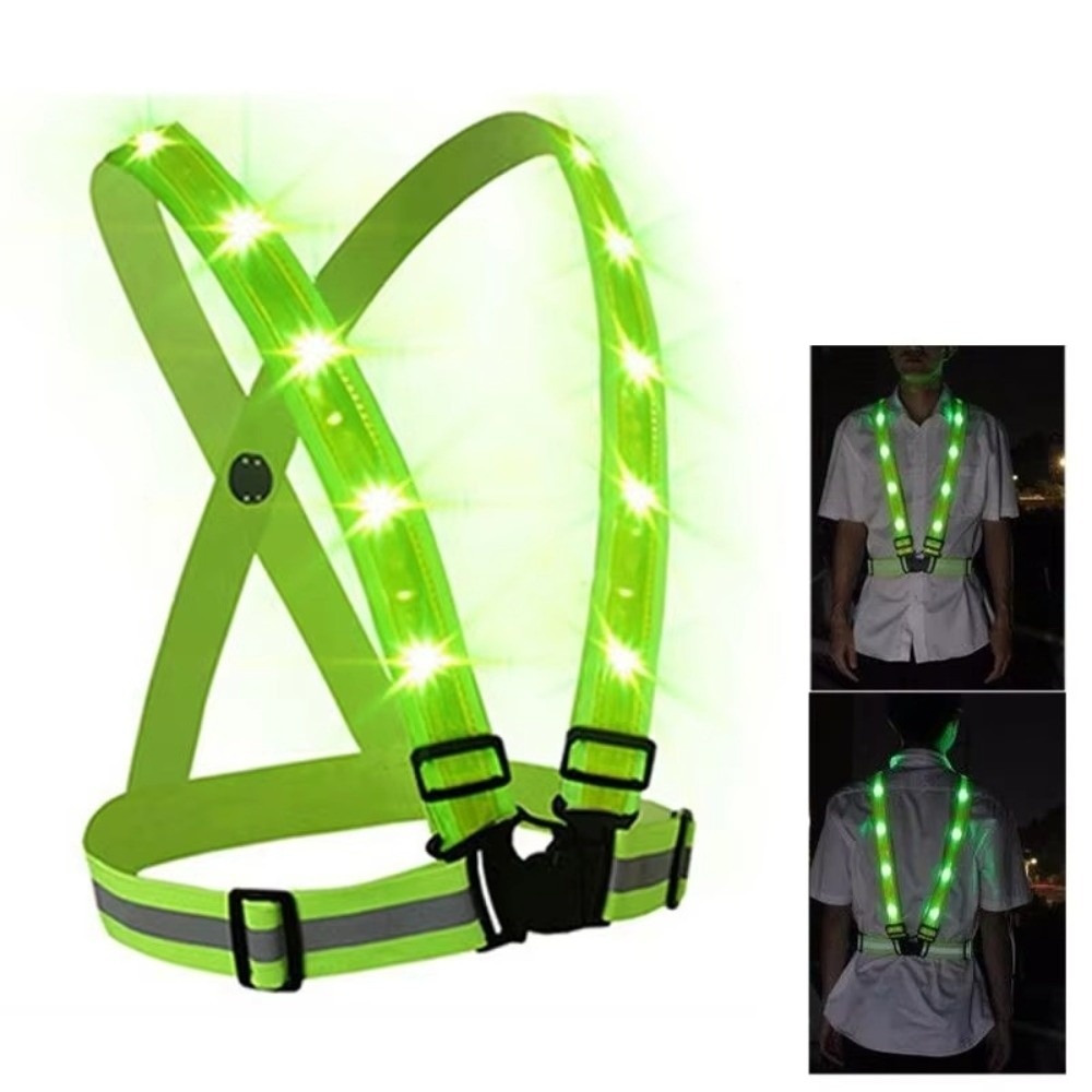 New Polyester LED Safety Vest  - Running Gear Reflective ulasan dan harga