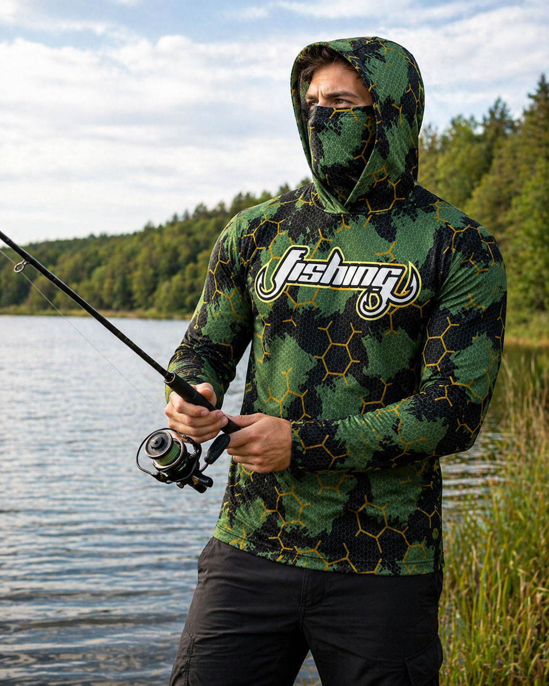 Fishing Hood Riding Tops Wear  - Running Gear Outdoor ulasan dan harga